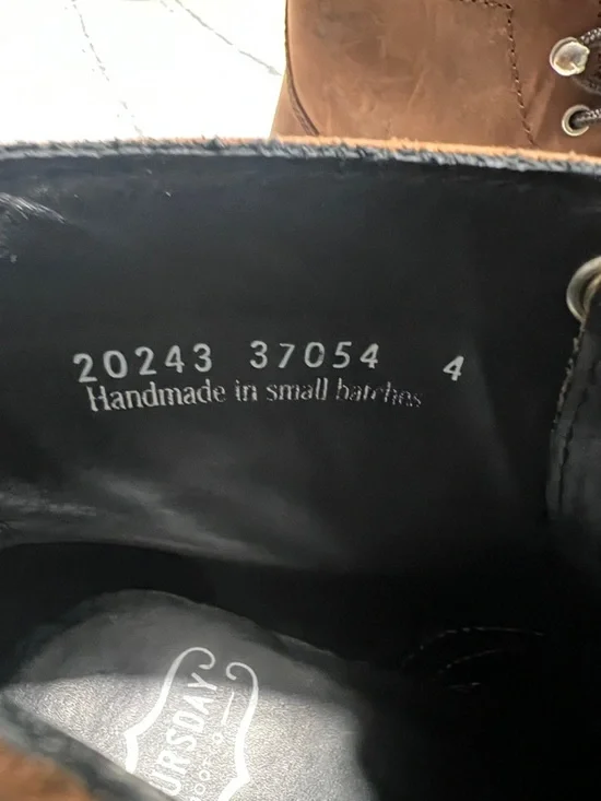 Thursday Boot Company Men's Tan Leather Captain Cap-Toe Lace-Up Boots size 8 - Picture 3 of 15